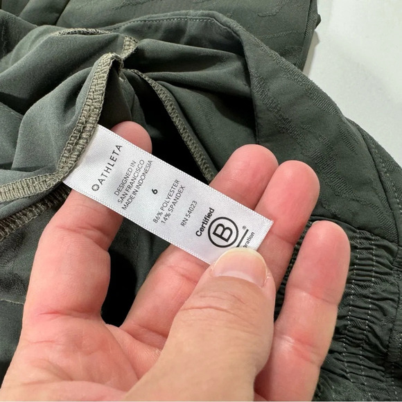 Athleta Brooklyn Textured Jogger Pants Mountain Olive Green - Picture 6 of 9